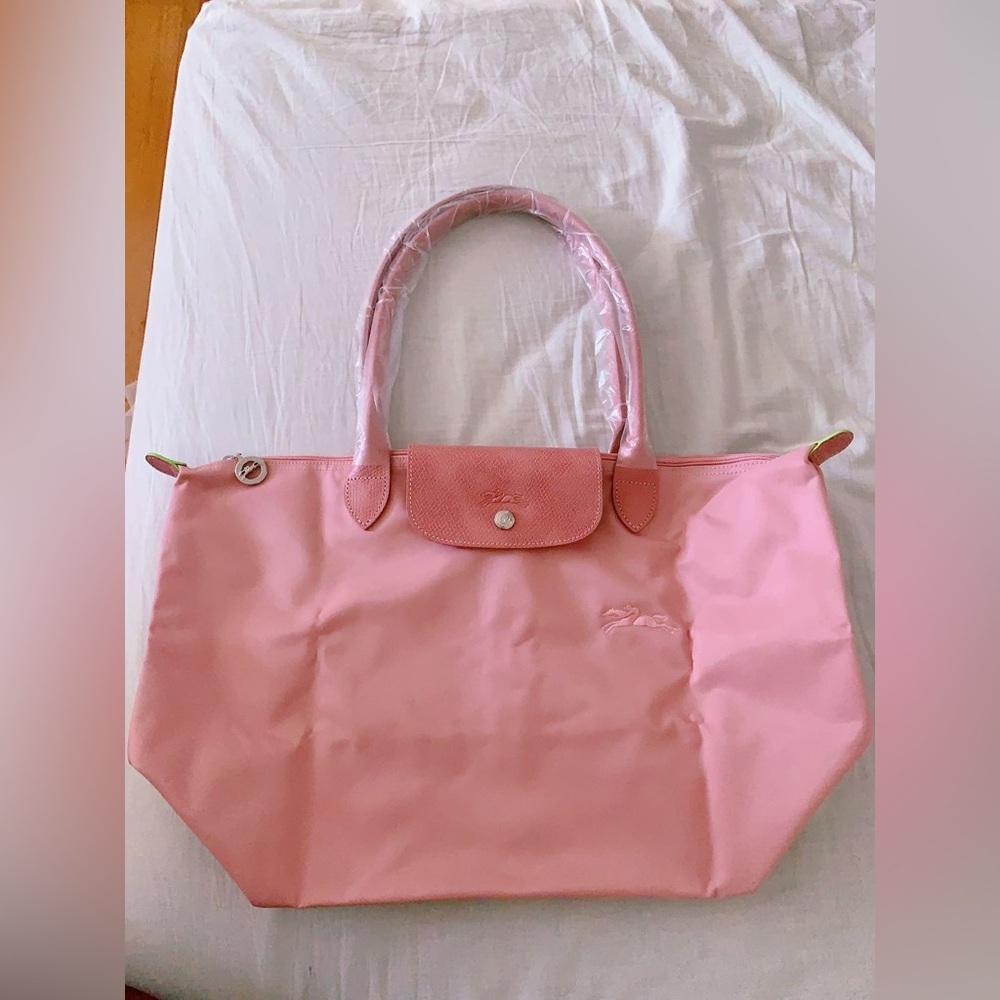 Longchamp Large Le Pliage Shoulder Tote Color petal Pink - Picture 10 of 14